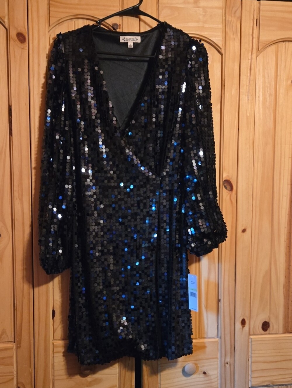 NWT Black Navy Nanette Lepore Sequin Dress Sz 4